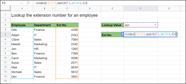 Use INDEX/MATCH in place of XLOOKUP in Google Sheets