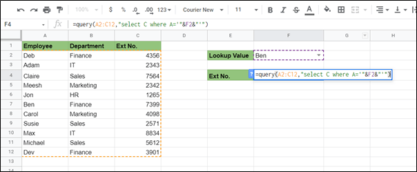 Use QUERY in place of XLOOKUP in Google Sheets