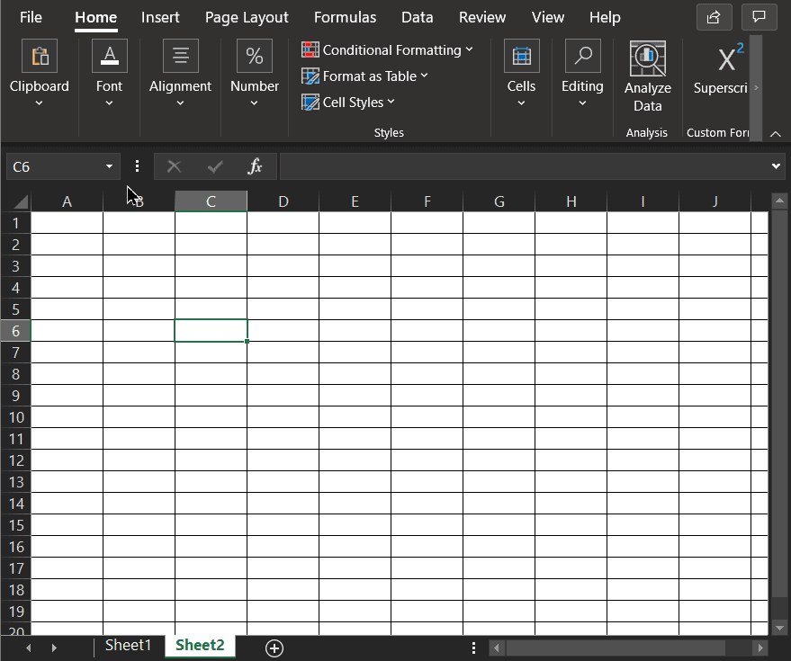 In the default Excel Dark Mode, the cells have a light background