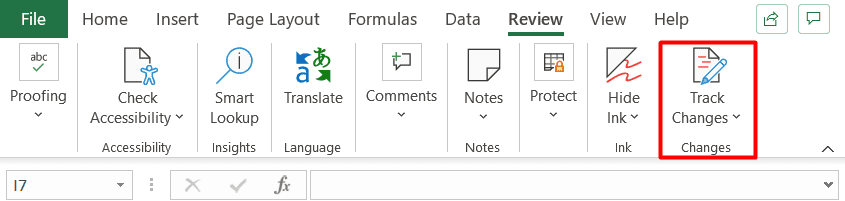 Excel Track Changes