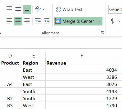 How to unmerge cells in Excel