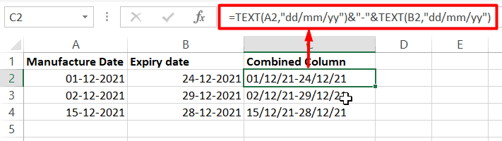 How to keep the date formatting while combining columns using the ampersand method?