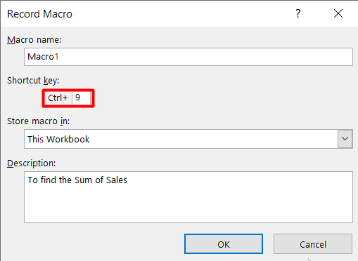 Assign a shortcut to your macro
