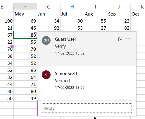Use comment threads to keep track of changes