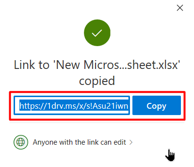 Message the unique link to your team 