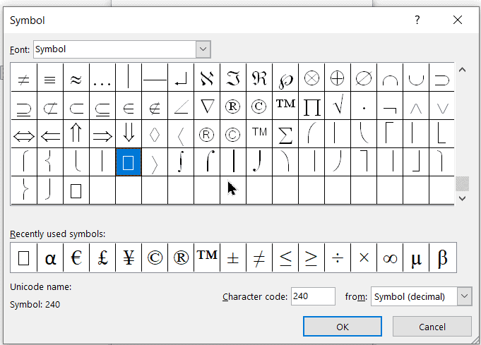 Choose any suitable checkbox symbol