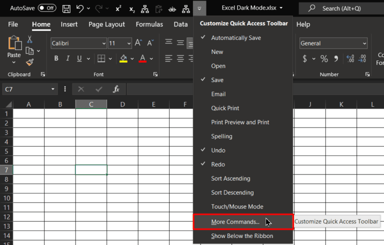 How to Enable Excel Dark Mode? 2 Easy Methods